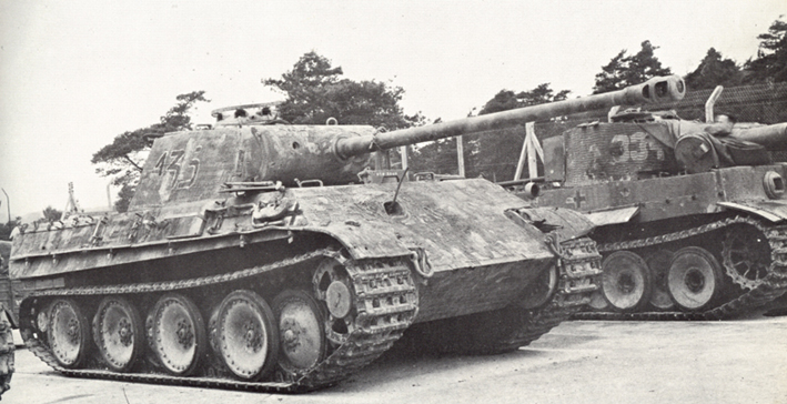 Captured German Panther tanks